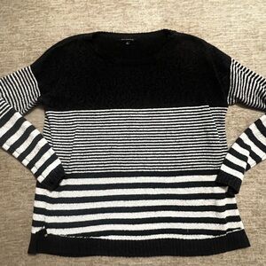 Black and White Striped Staccato Sweater